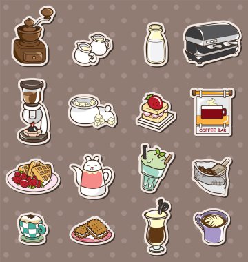 coffee shop element stickers clipart