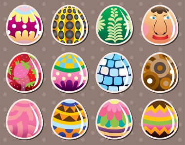 cartoon Easter egg stickers clipart