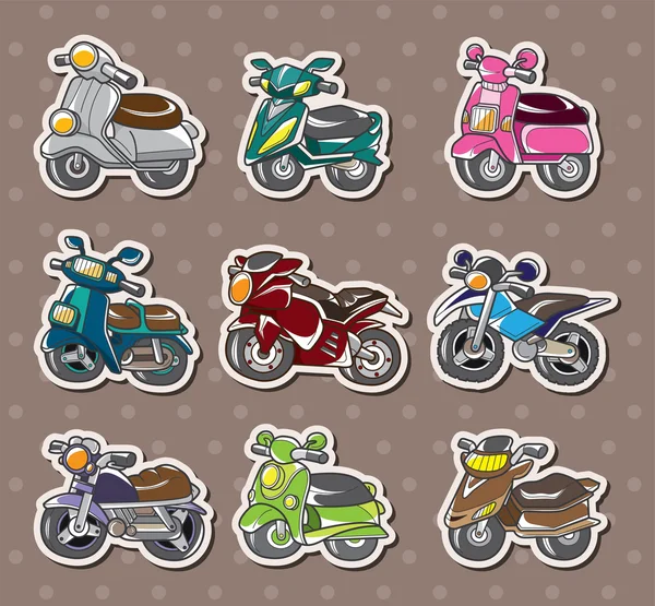 Pegatinas de motocicleta de dibujos animados — Archivo Imágenes Vectoriales