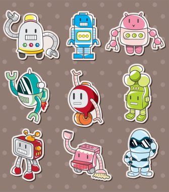 cartoon robot sticers clipart