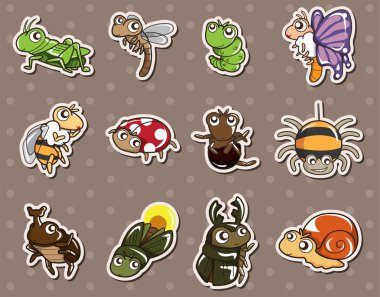 cartoon bug stickers clipart