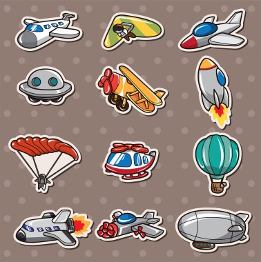 cartoon airplane stickers clipart