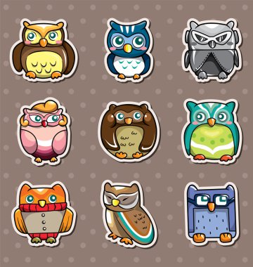 cartoon owl stickers clipart