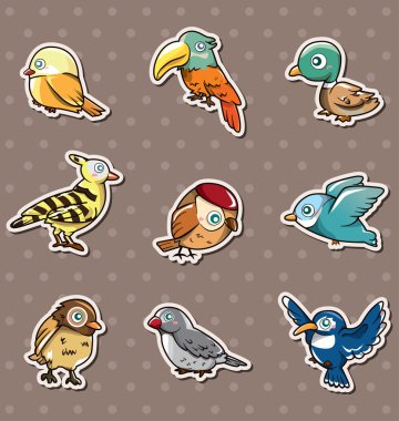 cartoon bird stickers clipart