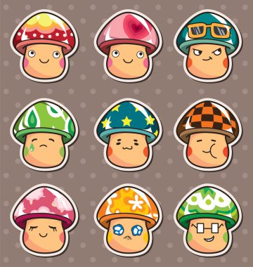 mushroom stickers clipart