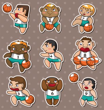 basketbol oyuncusu çıkartmaları cartoon