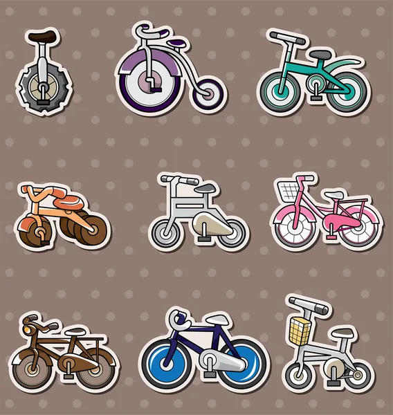 Κινουμένων σχεδίων ποδηλάτων αυτοκόλλητα — Διανυσματικό Αρχείο