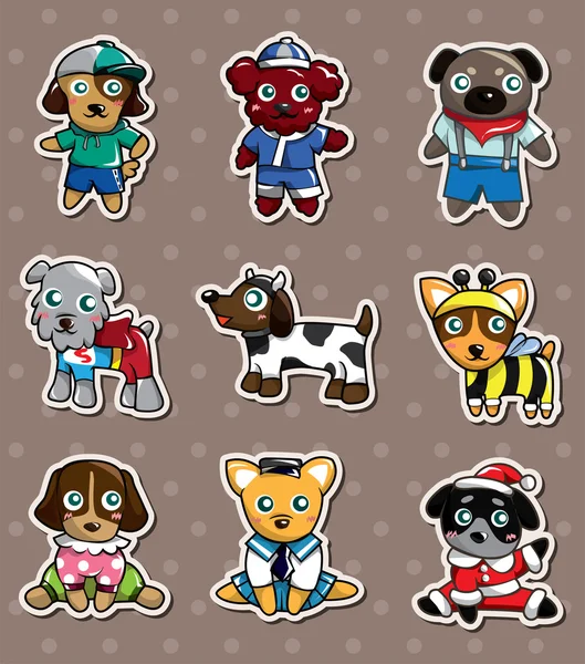 Autocolantes para cães desenhos animados —  Vetores de Stock