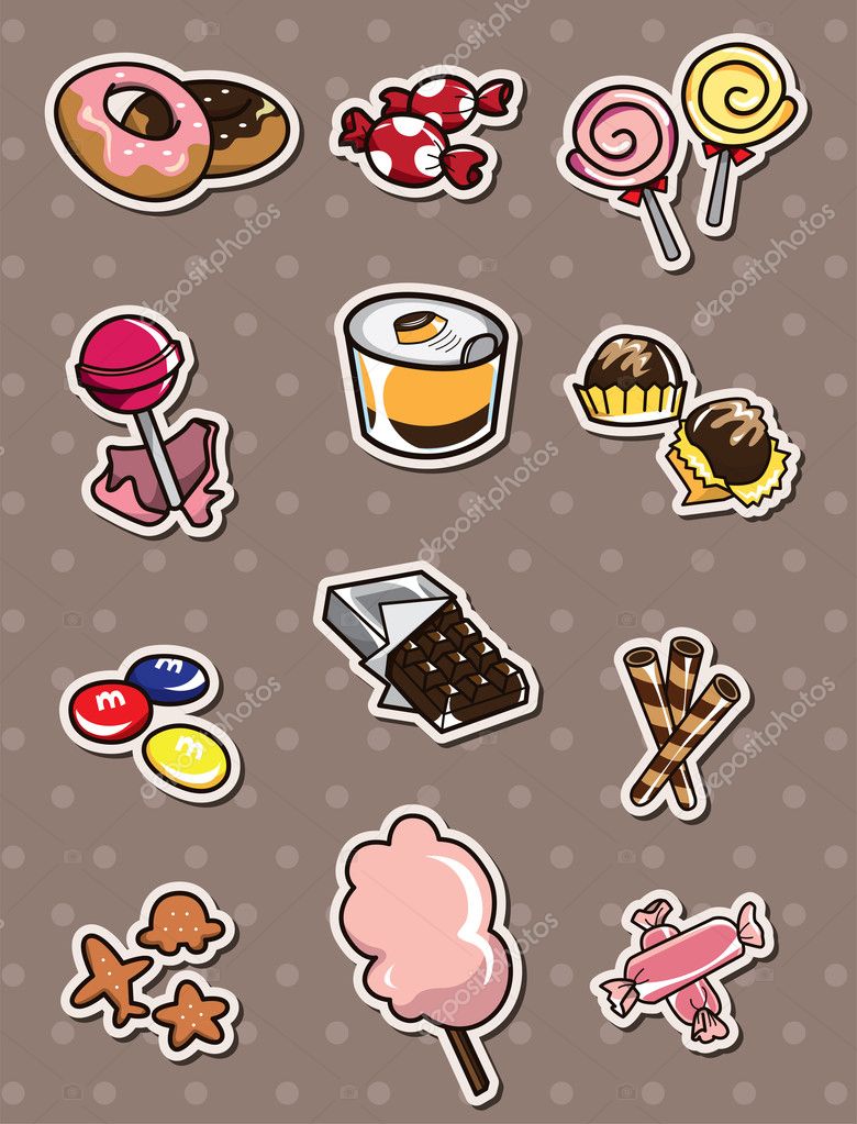 Cartoon candy stickers Stock Vector by ©mocoo2003 10350941