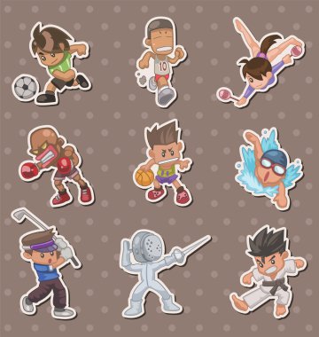 sport players stickers clipart