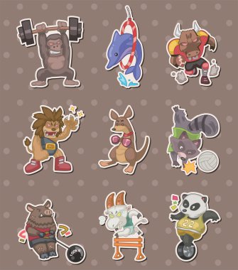 animal sport player stickers clipart