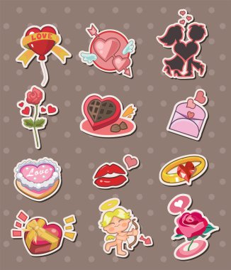 cartoon Valentine's Day stickers clipart