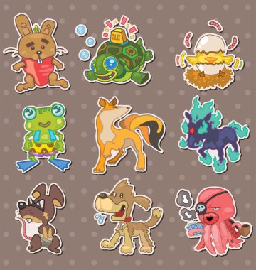 animal stickers clipart