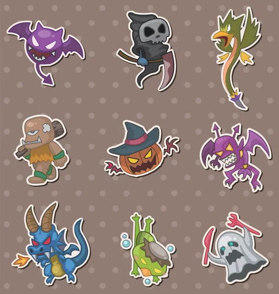 Halloween monster stickers — Stock Vector
