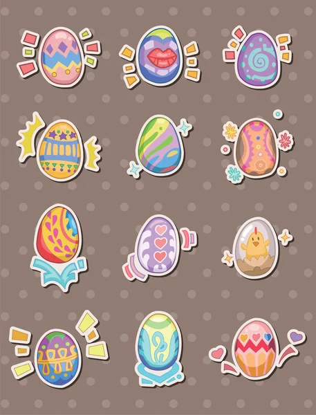 Paskalya yumurtası çıkartmaları cartoon — Stok Vektör