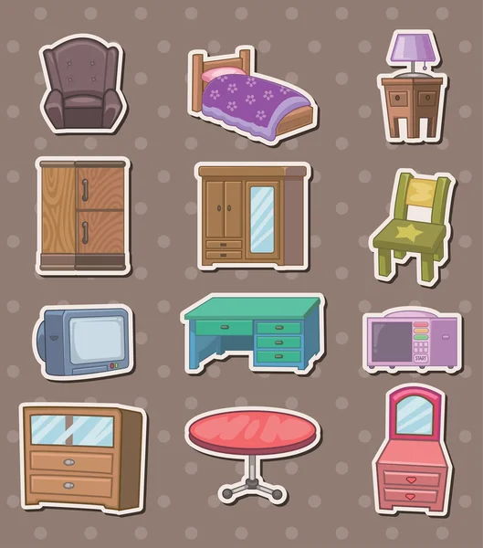 Furniture stickers — Stock Vector