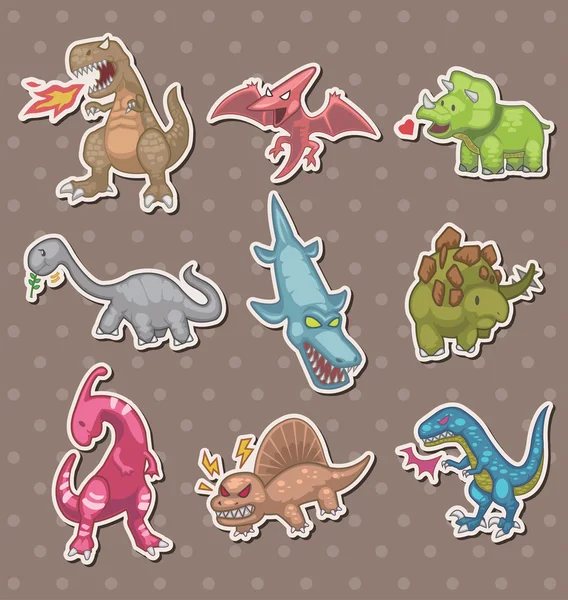 Наклейки на динозавров — стоковый вектор