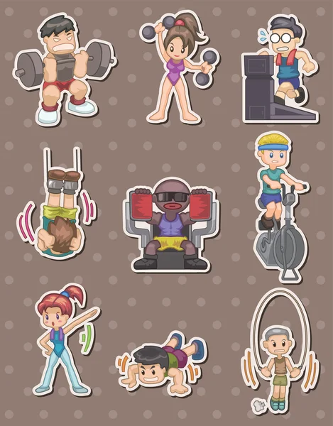 Fitness stickers — Stock Vector