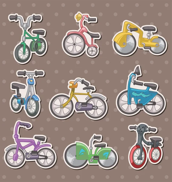 Adesivi cartoni animati bicicletta — Vettoriale Stock