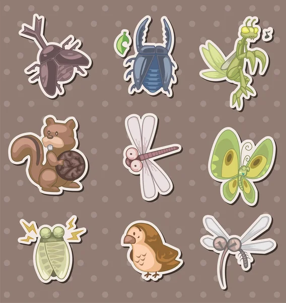 Stickers animaux été — Image vectorielle