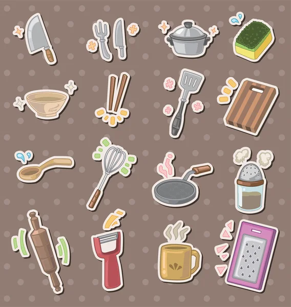 Adesivos de ferramentas de cozinha —  Vetores de Stock