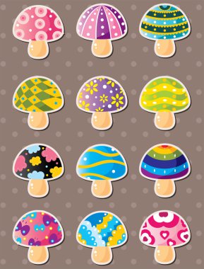 mushroom stickers clipart