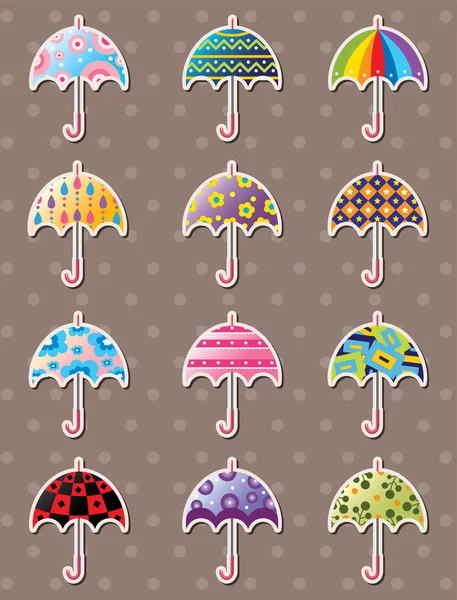 Pegatinas paraguas — Archivo Imágenes Vectoriales