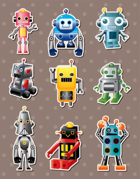 Adesivi robot dei cartoni animati — Vettoriale Stock