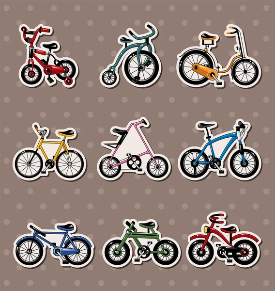 Pegatinas de bicicleta de dibujos animados — Archivo Imágenes Vectoriales