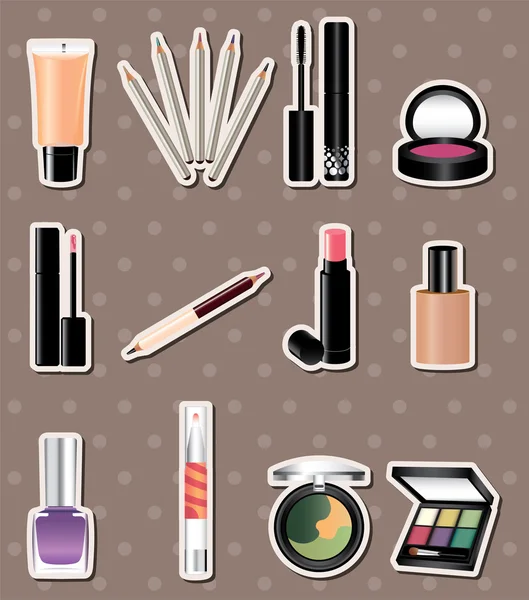 Cartoon makeup stickers — Stock Vector