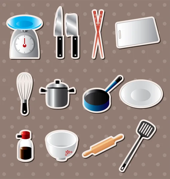 Autocollants de cuisine — Image vectorielle