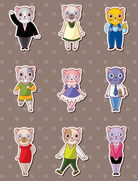 Cat family stickers — Stock Vector