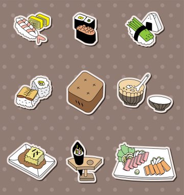 cartoon Japanese food stickers clipart