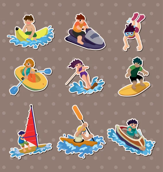 Water sport stickers — Stock Vector