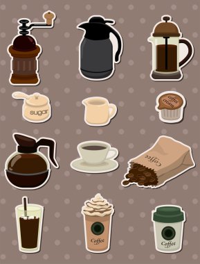 coffee stickers clipart