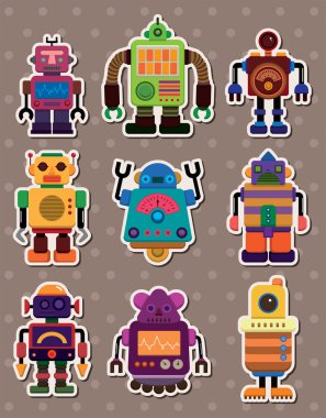 cartoon robot sticers clipart