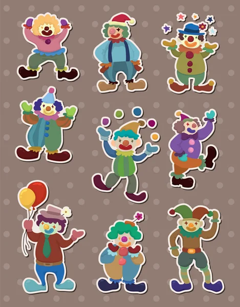 Clown stickers — Stock Vector