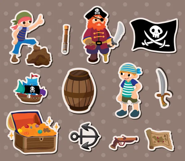 Пиратские наклейки — стоковый вектор