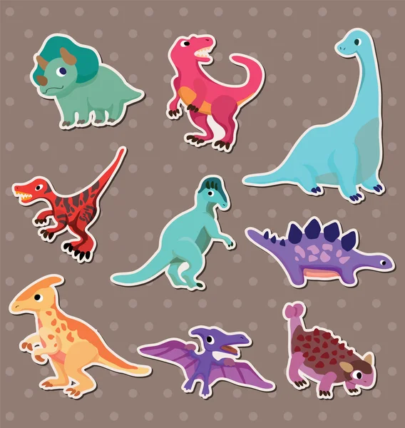 Pegatinas de dinosaurios — Archivo Imágenes Vectoriales