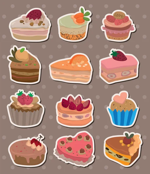 Cake stickers — Stock Vector