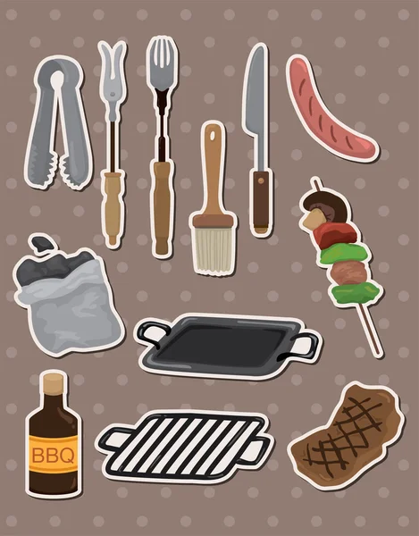 Bbq tools stickers — Stock Vector