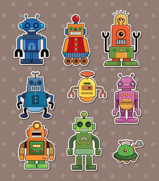 Robot stickers — Stockvector