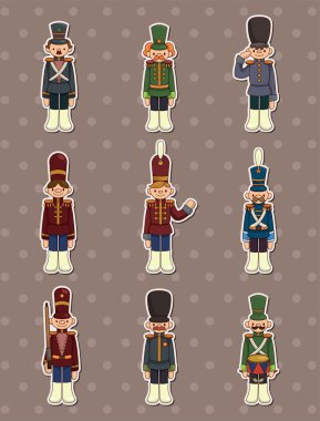 cartoon Toy soldiers stickers clipart