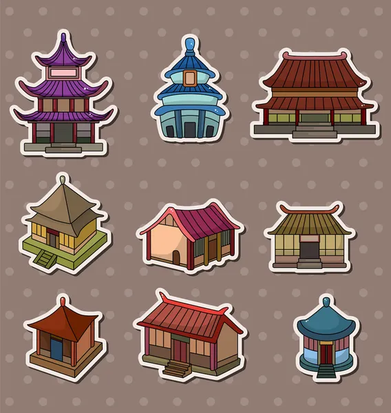 Chinese house stickers — Stock Vector