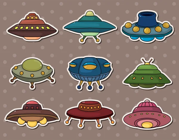 Pegatinas ufo — Vector de stock