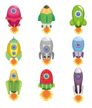 cartoon spaceship icon clipart