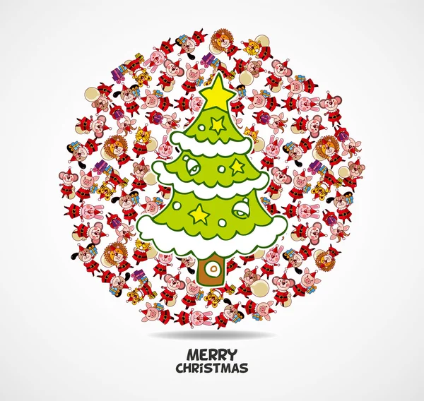 Kreslený santa claus, vánoční karta — Stockový vektor