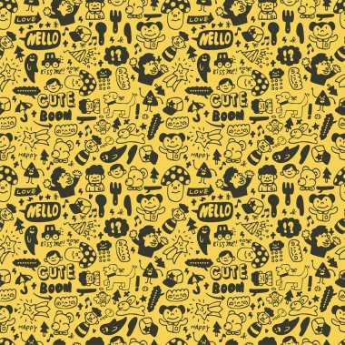 cute cartoon seamless pattern,vector illustration clipart