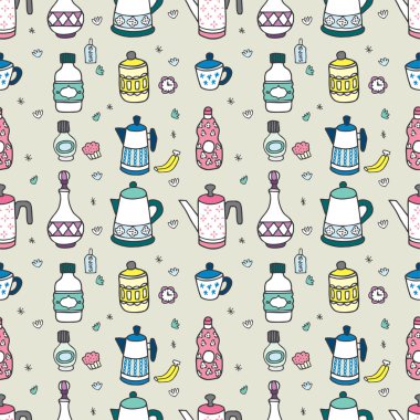 seamless cartoon bottle pattern,vector illustration clipart