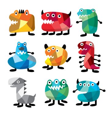 cute colorful monster clipart